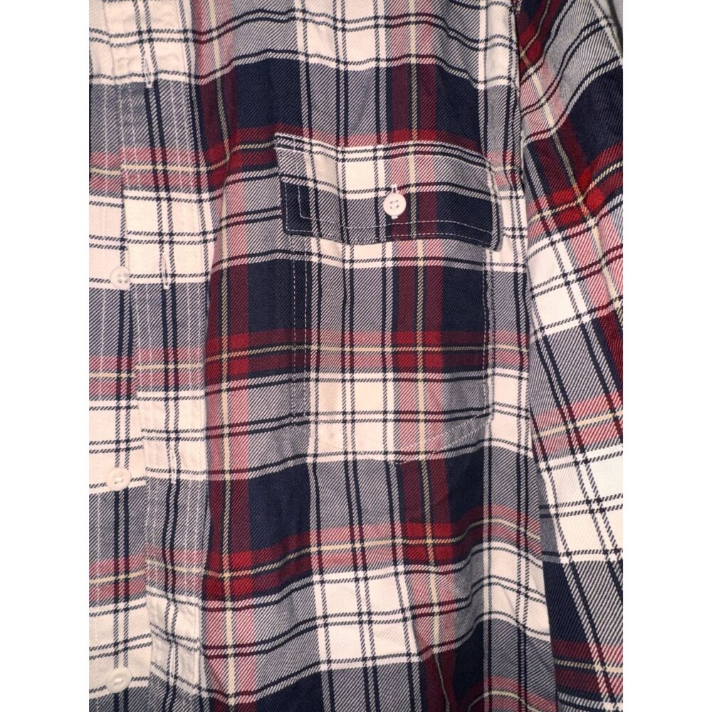 Mens Goodthreads Slim Fit Twill Plaid Button-Down Shirt XL Red & Navy - Picture 7 of 14
